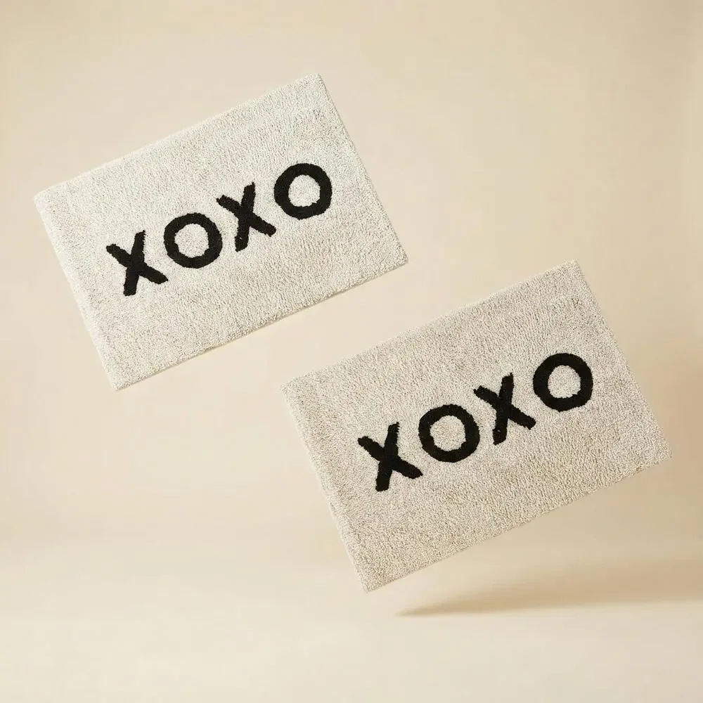 Set of 2 XOXO Bath Mat | Soft Cotton Indoor Rug | 20